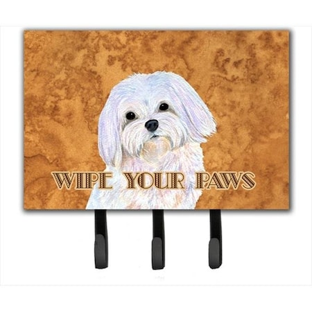 Carolines Treasures Carolines Treasures SS4897TH68 6 x 9 in. Puppy Cut Maltese Wipe Your Paws Leash or Key Holder SS4897TH68
